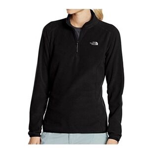 The North Face Women’s Glacier Quarter Zip Fleece Pullover In Black Size M